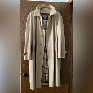Burberry Tan Trench Coat with Plaid Lining